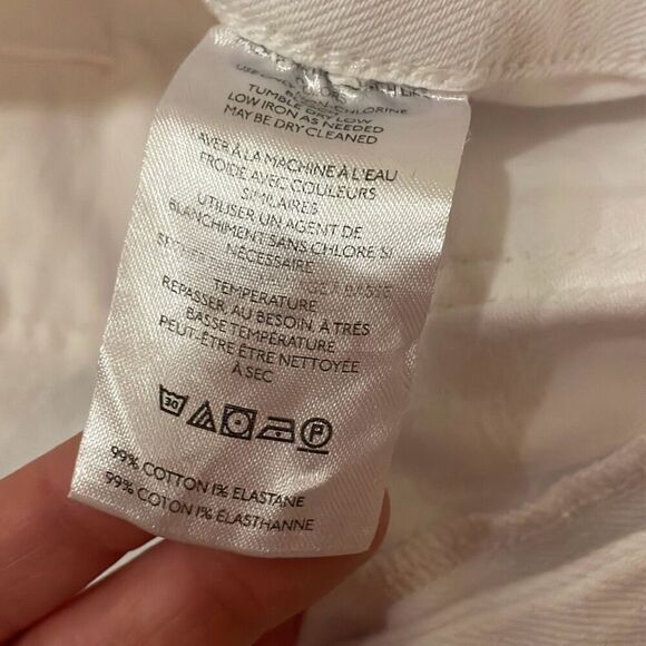 Anthropologie the Colette white crop wide leg jeans size 34p - Picture 10 of 13